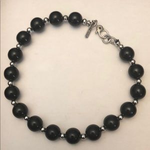 Monet black faux pearls bracelet